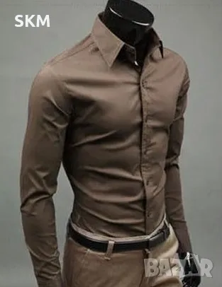 17 цвята Мъжки едноцветни вталени ризи rizi riza ednocvetni vtaleni, снимка 13 - Ризи - 50059328