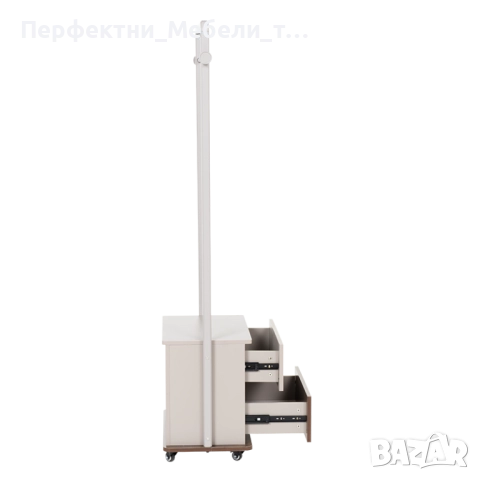 Подвижен мобилен шкаф с 2 чекмеджета и закачалка,нощно шкафче с чекмеджета и закачалка, снимка 2 - Закачалки - 52564438