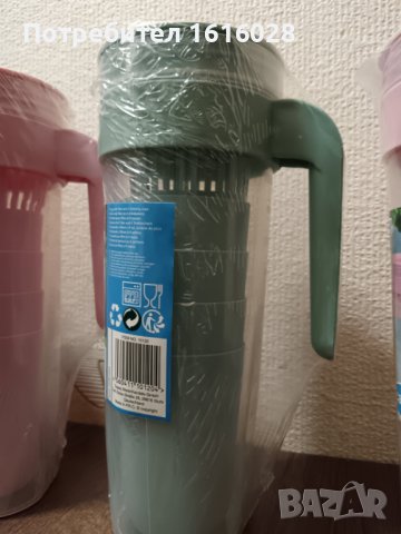 Кана за лимонада,чай,вода с цедка,с капак и 4 чаши.Къмпинг,пикник,парти., снимка 12 - Термоси - 44132440