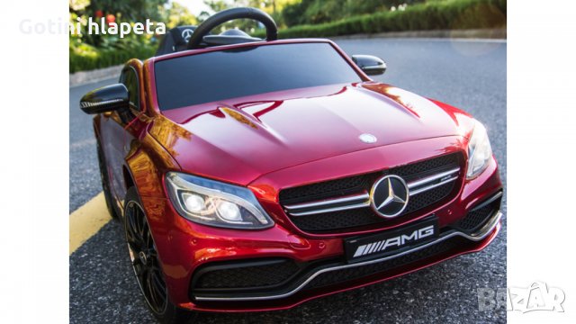 Акумулаторна кола Mercedes Benz C63 AMG, 12V, с меки гуми,, снимка 5 - Детски велосипеди, триколки и коли - 33329610