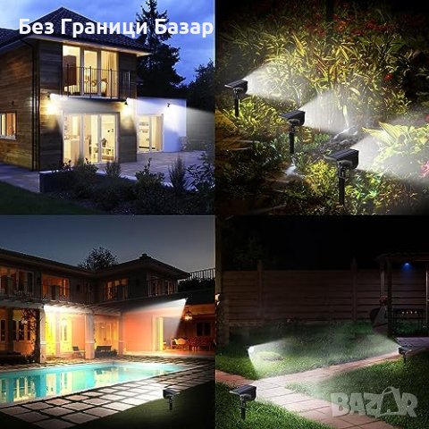 Нови 2 броя Слънчеви LED Светлини Лампи за Двор Ограда 18 Диода, IP67, снимка 3 - Други стоки за дома - 43522802