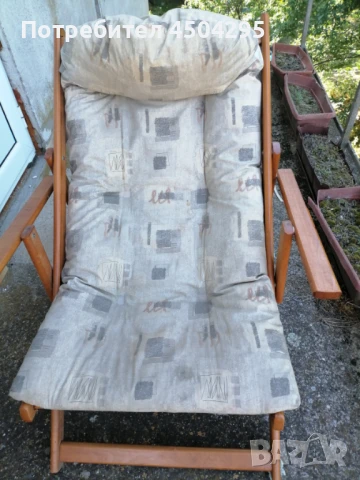 Градински шезлонг , снимка 2 - Градински мебели, декорация  - 50677286