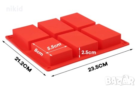 6 правоъгълни правоъгълника калъп силиконова форма молд за фондан гипс сапун шоколад мъфини гипс , снимка 5 - Форми - 22001895