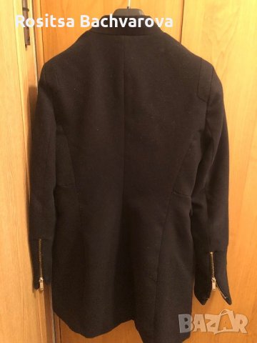 Черно палто Stradivarius, XS размер, снимка 6 - Палта, манта - 27770166