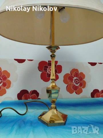 дизайнерска месингова лампа, снимка 3 - Настолни лампи - 53144506