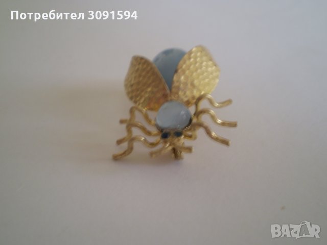 Старинна брошка бръмбар бронз, снимка 4 - Антикварни и старинни предмети - 35556995