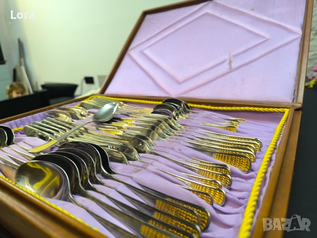 48 бр. Прибори / комплект/ Петко Денев / от социализма / Set of 48 pcs utensils from souvient union, снимка 8 - Антикварни и старинни предмети - 53297584