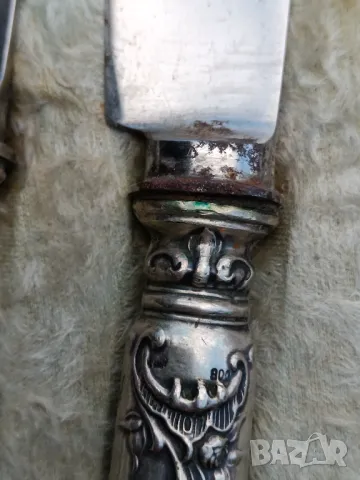 Продавам комплект от 12 приборни ножове със сребърни дръжки, снимка 8 - Колиета, медальони, синджири - 48098940