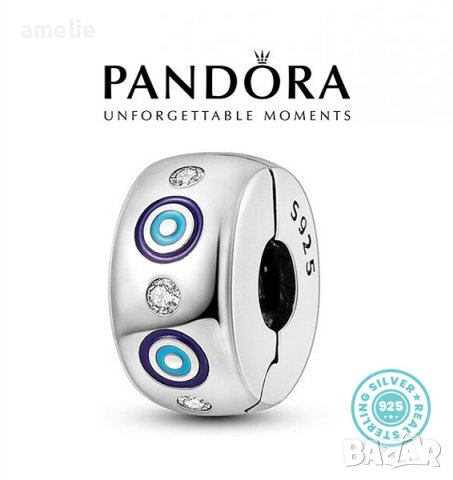 Талисман Пандора сребро проба 925 Pandora Geoclips Charm. Колекция Amélie, снимка 1 - Гривни - 38986835