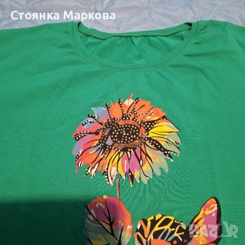 Нова блузка с красиво цвете, снимка 2 - Тениски - 51053134