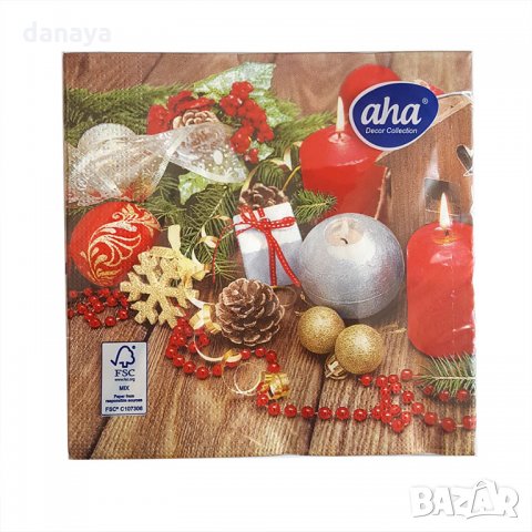 2545 Коледни салфетки за маса, трипластови, 20 броя в пакет, снимка 5 - Аксесоари за кухня - 34867817