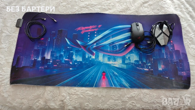 ASUS ROG Мишка, RGB mouse pad, Бънджи и Камера