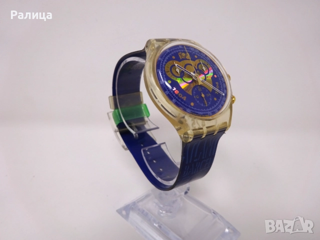 Неизползван часовник Swatch хронограф, с 22 камъка, снимка 2 - Мъжки - 51882603