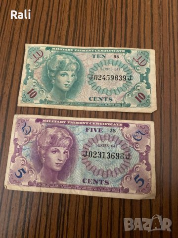 Лот американски банкноти - центове, снимка 1 - Нумизматика и бонистика - 33494805