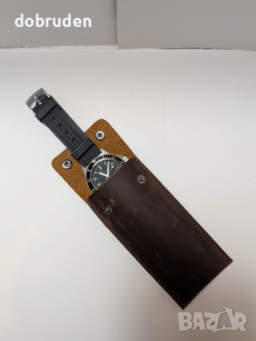 ПРОМО! Кожен калъф за часовник от естествена кожа, снимка 1