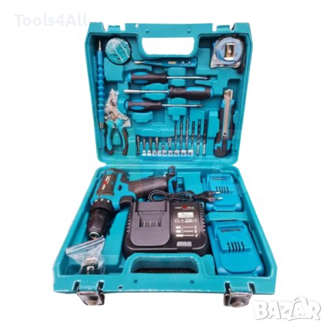 Ударен Винтоверт в куфар с 40 части | Подарък Адаптер Зеге, снимка 5 - Винтоверти - 43323807