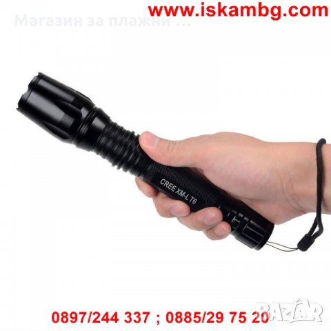 Фенер CREE 5W 2000X LED с 4800mAh батерии и зарядно устройство, снимка 17 - Други стоки за дома - 28463865