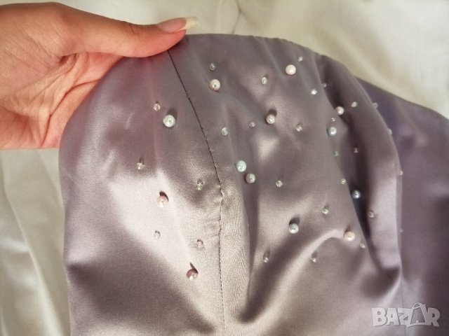 Лилав корсет - бюстие с перли и копчета на гърба р-р XXS, снимка 3 - Корсети, бюстиета, топове - 38342042