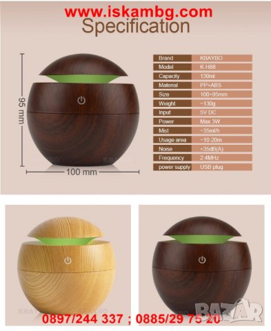 Малък дифузер за въздух с форма на топка - код 2471, снимка 2 - Други стоки за дома - 26718856