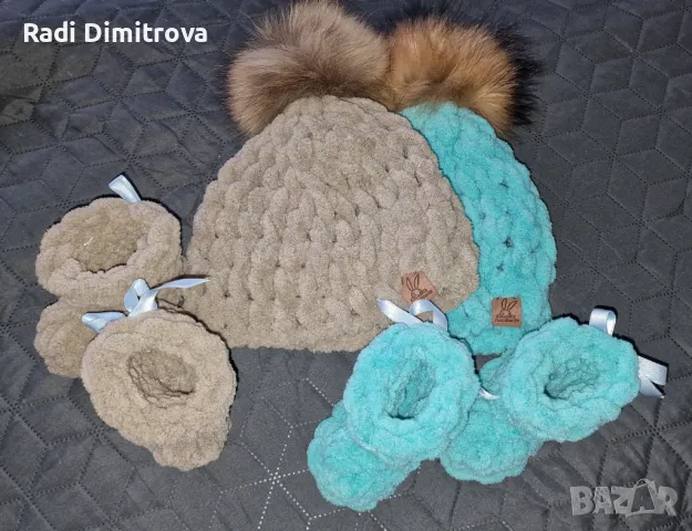 Бебешка шапка и ботушки handmade