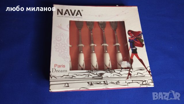 Десертни вилички в кутията си, порцеланови дръжки, аниме NAVA, снимка 4 - Прибори за хранене, готвене и сервиране - 43323508