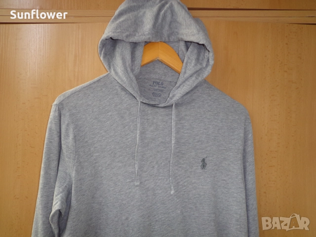 Мъжка сива блуза /тениска/суичър с качулка Polo Ralph Lauren, размер S  , снимка 9 - Блузи - 51870622