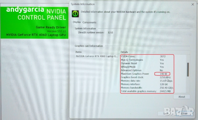  Core i7-13700H/NVidia RTX 4060 8GB/16GB RAM/512GB SSD/15.6 IPS FHD 144hz/ASUS TUF Gaming F15 , снимка 14 - Лаптопи за игри - 52512494