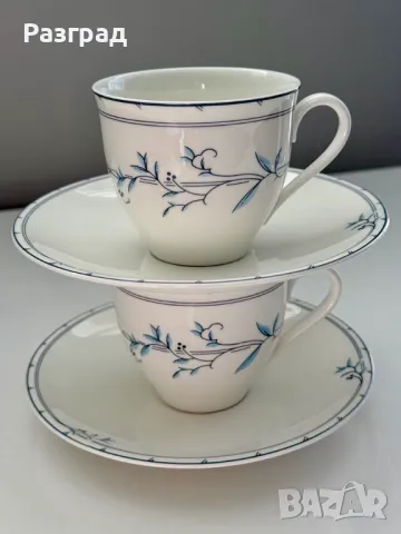 Два сета чашки с чинийки от английски костен порцелан, снимка 2 - Чаши - 49461091