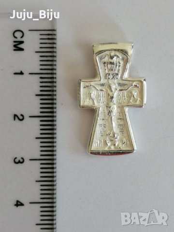 Нов сребърен двулицев кръст, снимка 1 - Колиета, медальони, синджири - 28530752