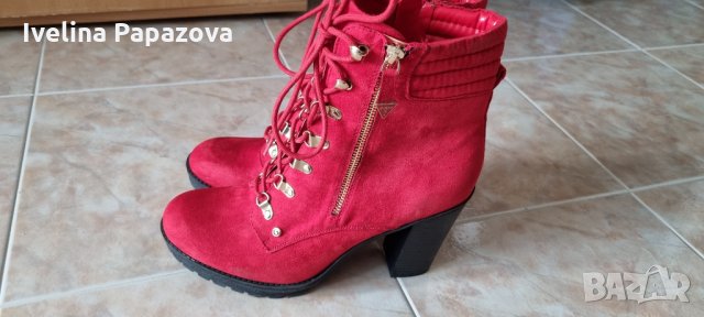 Червени дамски боти, снимка 2 - Дамски боти - 34930119