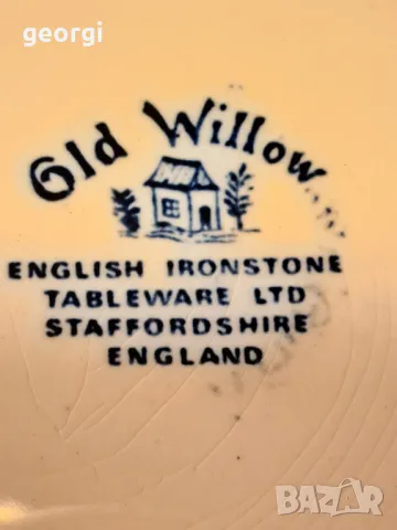 две чинии английски порцелан Old Willow   25/2, снимка 6 - Чинии - 50050705