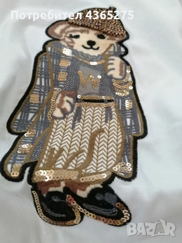 Ново‼️Нов модел блузки с мече❎S M L XL XXL 🔝Уникална материя и бродерия с мъниста 💕💕🍀, снимка 6 - Тениски - 53384554