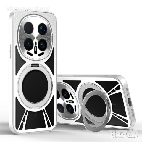 Магнитен калъф за Honor Magic8 Pro 5G с Въртяща се Стойка - PC+Силикон+Метал, Отверстия за охлаждане, снимка 2 - Калъфи, кейсове - 53285239