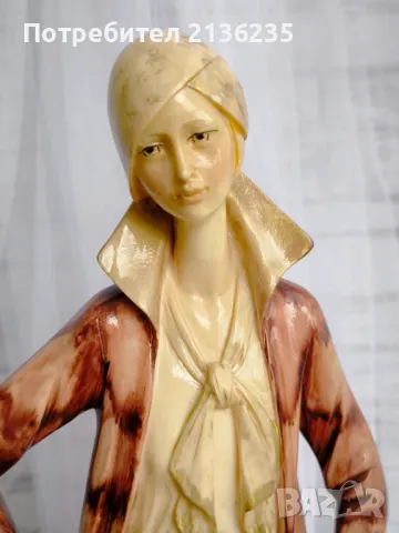 Фигура Santini – 48 см, Италия, арт деко, снимка 9 - Антикварни и старинни предмети - 50425125