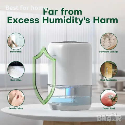 Влагоабсурбатор / Изсушител CONOPU 1000 мл с LED , снимка 2 - Овлажнители и пречистватели за въздух - 48280777