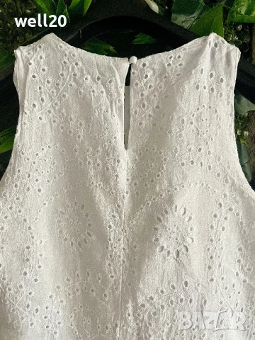 Лятна бяла рокля, рязана бродерия, снимка 3 - Рокли - 51004940