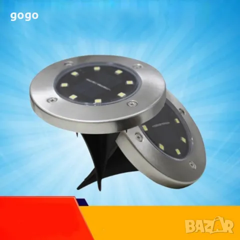 Соларна градинска лампа 8 LED 4бр, снимка 5 - Соларни лампи - 49117901