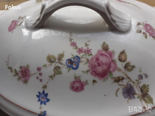 Голям супник български порцелан с маркировка, снимка 7 - Антикварни и старинни предмети - 53385315