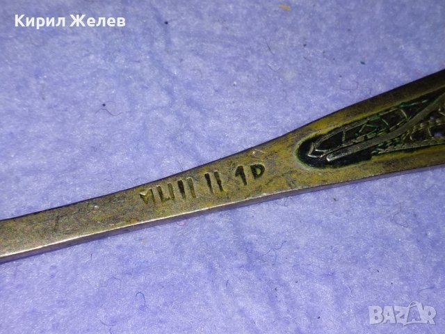 СТАРИННА РУСКА БРОНЗОВА ДЕБЕЛО ПОСРЕБРЕНА ЛЪЖИЦА МНЦ с ФИЛИГРАННА ОРНАМЕНТИКА РЪЧНА ИЗРАБОТКА 42124, снимка 2 - Колекции - 43806687
