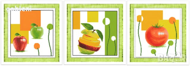 гоблен-триптих "СВЕЖО" Д46; размери /60*20/см.; 25 цвята;47 лв.