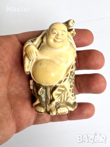 Buddha Буда стар Китай слонова кост майсторска ръчна изработка, снимка 7 - Декорация за дома - 43227805
