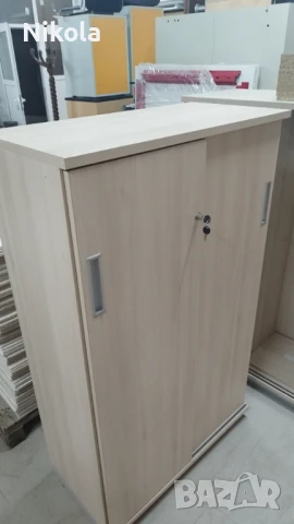 Двукрил гардероб с плъзгащи се врати и заключване - офис шкаф 90/150/46, снимка 8 - Шкафове и рафтове - 51280123