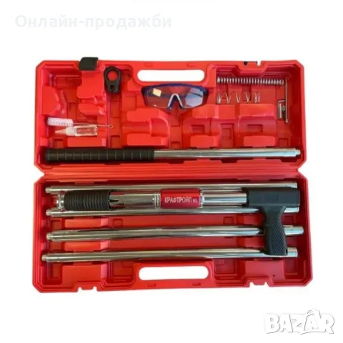 Професионален пистолет за пирони KraftRoyal с очила, ръкавици и 200 бр. пирони, снимка 3 - Други инструменти - 49222016