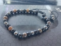 Гривна "Тройна Сила и Защита" – Тигрово Око, Хематит и Обсидиан, снимка 2