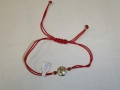 Златна гривна с червен конец - 14К, снимка 3