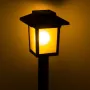 LED слънчев фенер соларна лампа с пламък ефект пластмаса квадрат черен 25 см S_1190492, снимка 3