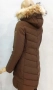 Големи размери дамско яке с естествен пух код - кафяво, снимка 3