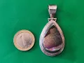Голям сребърен медальон с цветни друзи 925, снимка 5