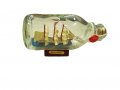 Кораб в бутилка Ahelos,  Стъклен, 12 см, снимка 1 - Морски сувенири - 37967018