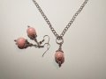 Изящен подаръчен комплект бижута с розови перли !, снимка 2